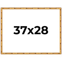 37x28 Frame Gold Bamboo Solid Wood Picture Frame | 1 Inch Moulding Width | Interior Frame Depth