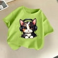 thumbnail image 2 of Delliss Girl's T Shirts Short Sleeve Cute Graphic Tees Crewneck Cartoon Cat Print Summer Tops, 2 of 9