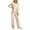 Beige, variant on Pajama Sets Women Women Soft Pajamas Set Long Sleeve Crew Neck Sleepwear Nightwear Lounge Two Piece Sets for Women Womens Winter Pajamas M