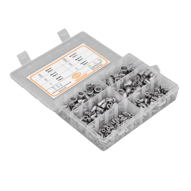 Kit Surtido De Tuercas, Rosca Profunda M3 M4 M5 M6 M8 M10 Tuerca De Remache De Acero Inoxidable 304 Para Procesamiento De Maquinaria Para Conexión De Tuberías