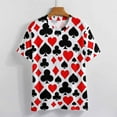 thumbnail image 5 of Ladies T-Shirt Casino Playing Cards Player Symbols O Neck T Shirts Short Sleeve Kawaii Tshirt Classic Top Tees Big Size, 5 of 7