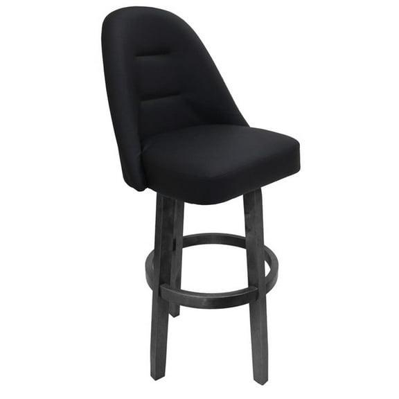 Swivel Bar Stool 30" M-235 Vivian Base - Black Vinyl - Grey