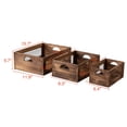 thumbnail image 6 of Sintosin Farmhouse Distressed Wood Storage Crates with Handles Set of 3, Large Brown Wooden Crate with Grid, Handmade Finish Storage Decoration Boxes for Home Farm Store, 6 of 7