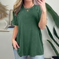 thumbnail image 2 of XuJwPNcy Womens Oversized T Shirts Summer Ribbed Knit Short Sleeve Tunic Tops Casual Loose Plus Size Tees, 2 of 7