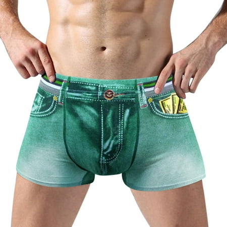 

Men s Casual Mid Wasite Underwear Printed Boxer Briefs Cotton Breathable Underwear