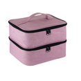 thumbnail image 1 of Detachable 2 Tier Nail Polish Organizer - Holds 40 Bottles (15ml - 0.5 fluid oz), Nail Polish Case with Tools Storage Pouch(Pink), 1 of 3
