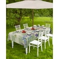 thumbnail image 4 of Hokiten Outdoor Tablecloths with Umbrella Hole & Zipper, Rustic Gnome Rectangle Tablecloth 52x70 Inch, Spring Flowers Butterfly Green Check Waterproof Table Cloth, Patio/Pool/Picnic Table Covers, 4 of 7