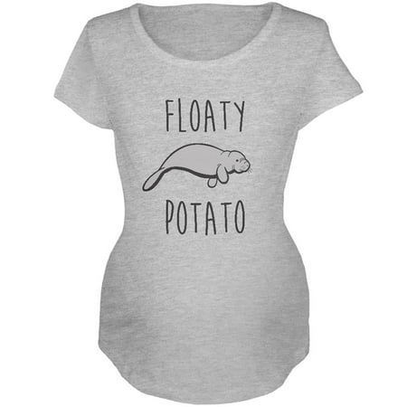 

Floaty Potato Manatee Funny Maternity Soft T Shirt Heather X-LG
