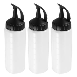  OXO Good Grips Chef's Squeeze Bottles – 5-Pack, Clear/Black,  12oz : Home & Kitchen