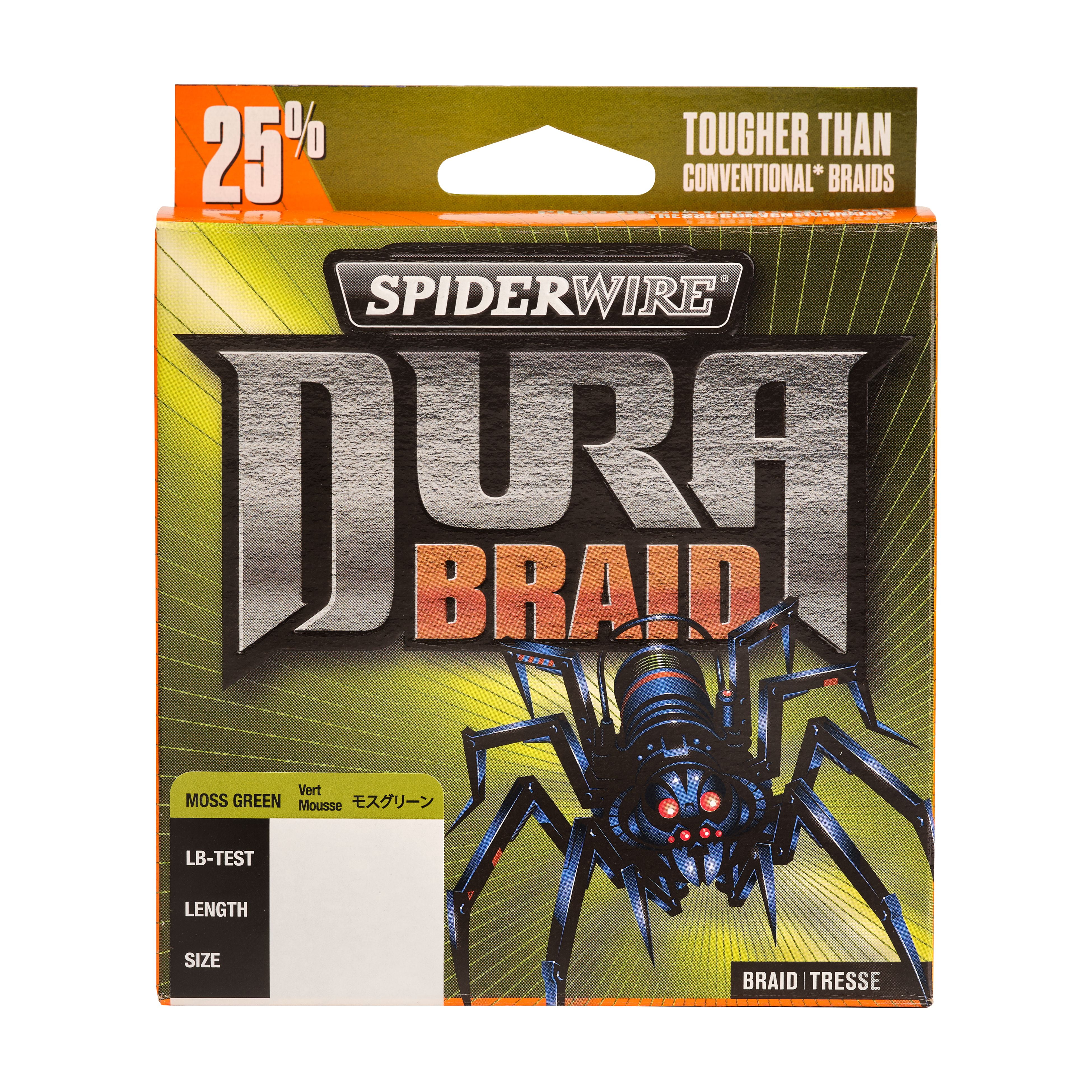 SpiderWire DuraBraid Fishing Line, Moss Green, 40 lb Test Strength, 300 yd