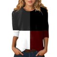 thumbnail image 1 of WEAIXIMIUNG T-Shirts pour Femmes T-Shirts Graphiques Hauts Femmes Manches Trois-Quarts Ajusté Mignon Hauts Col Rond Ajusté Manches Mi-Longues Tee-Shirts, 1 of 5