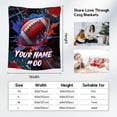thumbnail image 2 of Personalized Football Blanket Gifts - Soft Fuzzy Sports Throw Blankets for Boys Men - Football Theme Blanket for Football Player Team - 50x60 Inches Large Flannel Blanket for Sofa Couch, 2 of 6
