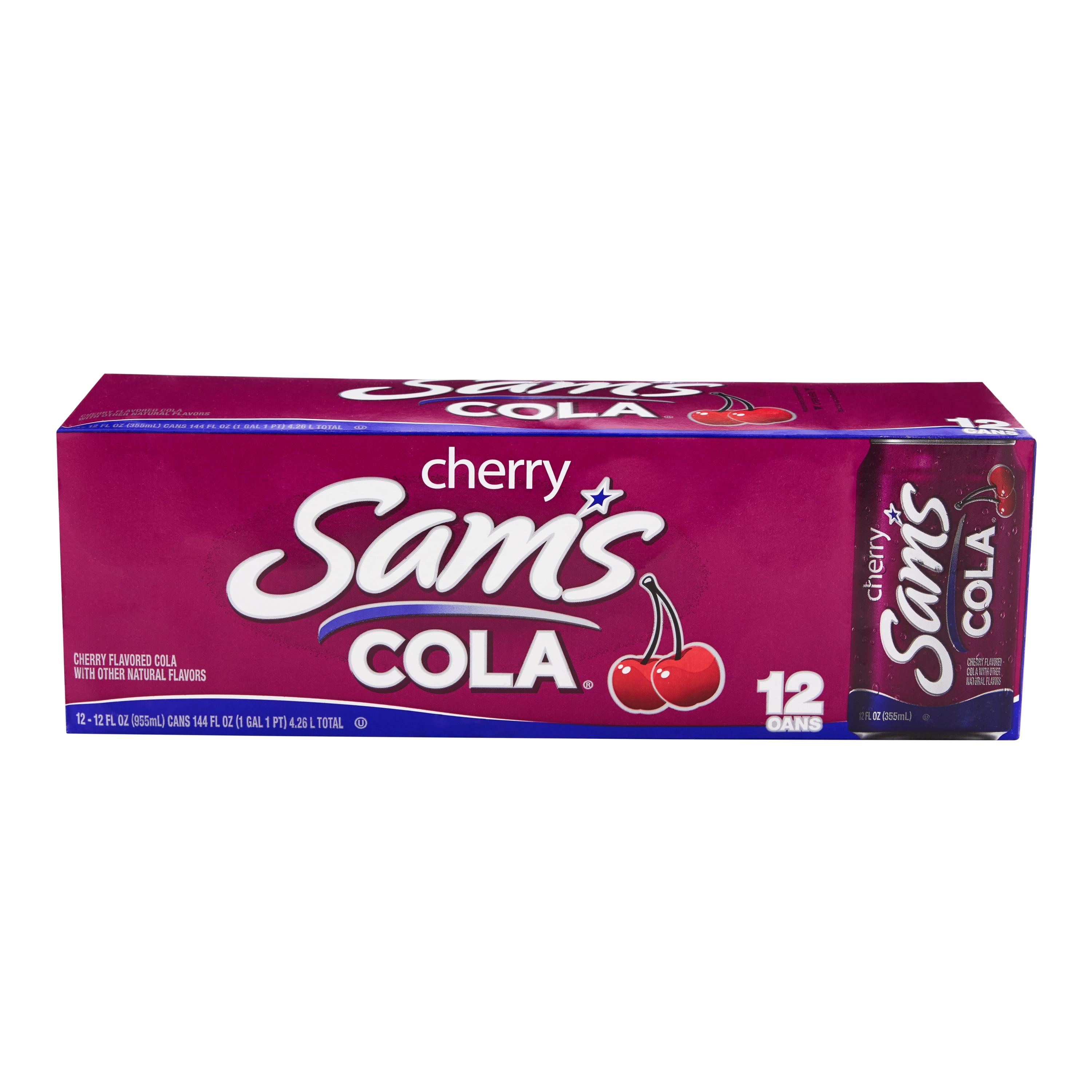 Sam's Cherry Cola Soda, 12 Fl. Oz., 12 Count