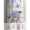 thumbnail image 6 of Purple Flowers Sheer Curtains 96 Inch Length 2 Panels Set Window Treatments, Weeping Spring Floral Bicycle Wooden Rod Pocket Semi Curtains for Living Room/Bedroom/Kitchen Décor, 104"W x 96"L, 6 of 7