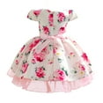 thumbnail image 2 of Girls Rose Floral Dress Easter Pageant Christmas Party Dress 3-9 Years, 2 of 7