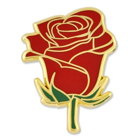 Red Rose Flower Boutineer Trendy Enamel Lapel Pin