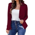 thumbnail image 1 of Gibobby Blazer de mujer casual chamarra casual para mujer de manga larga con solapa y botones delanteros abiertos para trabajo negocios con bolsillos(Vino,XL), 1 of 5