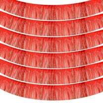 Foil Fringe Garland 10 Feet, 6 Pack Fringe Banner Wall Hanging Curtain Backdrop for Wedding Birthday, Red
