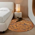 thumbnail image 2 of Small Round Rug 3Ft Washable Non-Slip, Boho Yellow Flowers Circle Area Rugs for Living Room Bedroom, Spring Abstract Watercolor Floral Leaf Indoor Floor Mats Carpet Runner for Home Decor, 2 of 8
