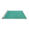 thumbnail image 2 of Ahgly Company Machine Washable Indoor Round Solid Turquoise Blue Modern Area Rugs, 6' Round, 2 of 4