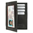 thumbnail image 5 of Black Genuine Leather ID Credit Cards Pocket Business Center Flap Men's Thin Wallet, 5 of 7