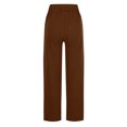 thumbnail image 3 of SnZhen Spring Sweatpants for Women Fallow Fashion Solid Color Elastic Waist with Pocket Casual Full Length Pants Coffee S, 3 of 4