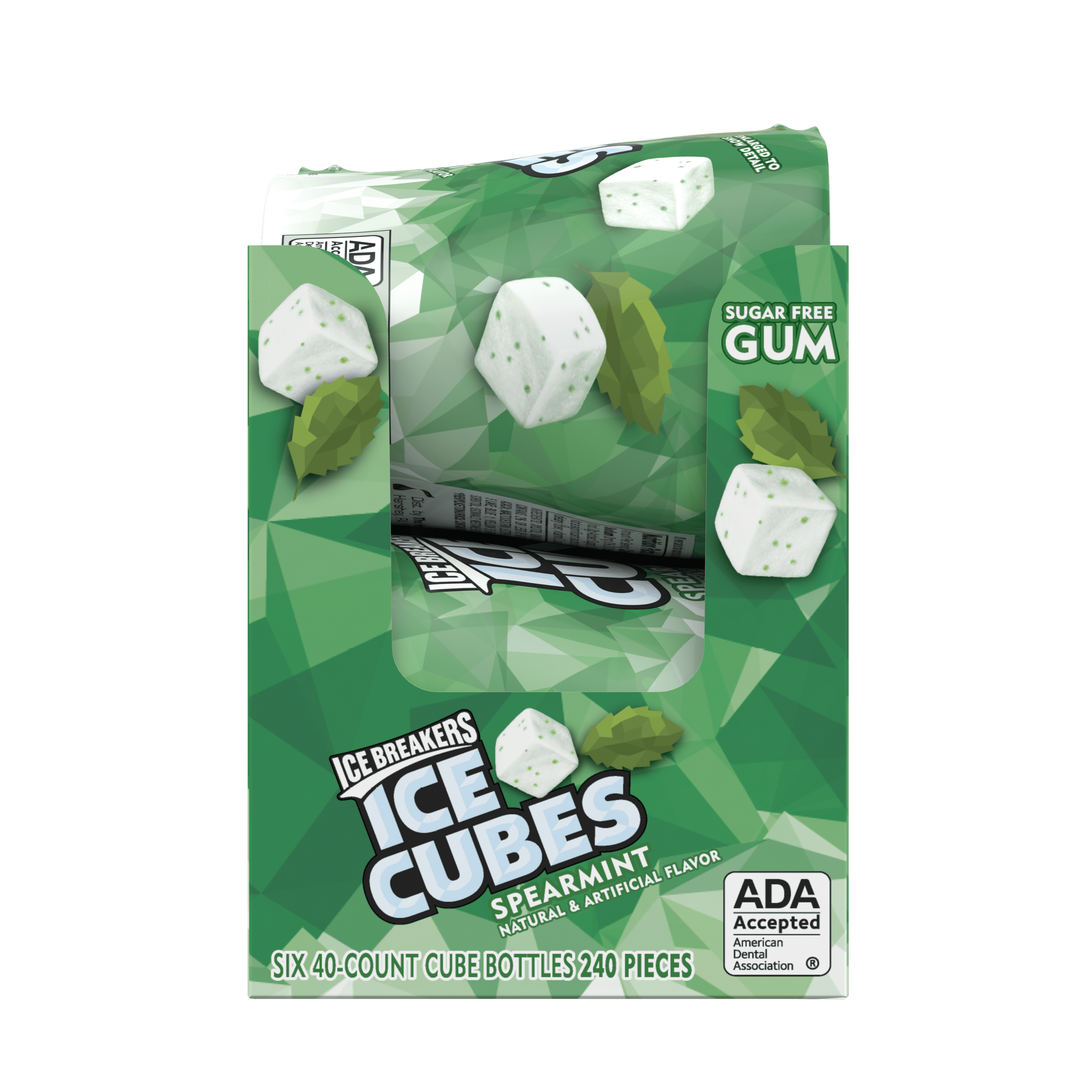 Ice Breakers Ice Cubes, Spearmint Gum, 3.24 Oz., 6 Ct.