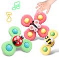 thumbnail image 3 of Muyoka 3 uds ventosa Spinning Top juguete dibujos animados insectos sonajeros giratorios juguetes Sucker Gyros Peg-top mano Spinner ABS alivio estrés dedo juguete para niños Muyoka Hogar, 3 of 6