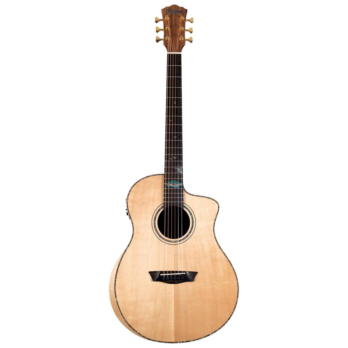 Washburn Guitars Bella Tono Allure SC56S Mahogany 25.5 in Studio Acoustic-Electric Guitar, Multicolor