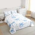 thumbnail image 3 of jejeloiu Blue Heart Print Queen Comforter Set,Kawaii Bowknot Bow Bedding Comforter Set For Girls Teens Reversible 3 Pieces, 3 of 8