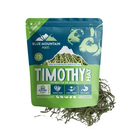 Blue Mountain Hay  24 oz. Fresh Timothy Hay  Nutritious, Delicious Timothy Hay for Rabbits, Guinea Pigs, Gerbils, and Other Small Pets