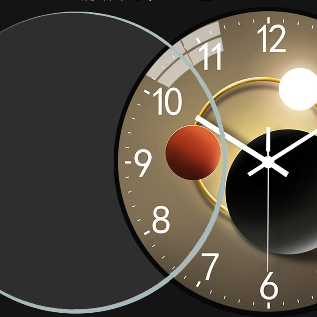 8Inch Glass Wall Clock Not Ticking Quiet Battery Operated Clocks for Living Room
