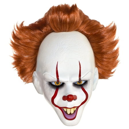 It Pennywise the Dancing Clown Mask, One Size, Latex, Features Red Hair