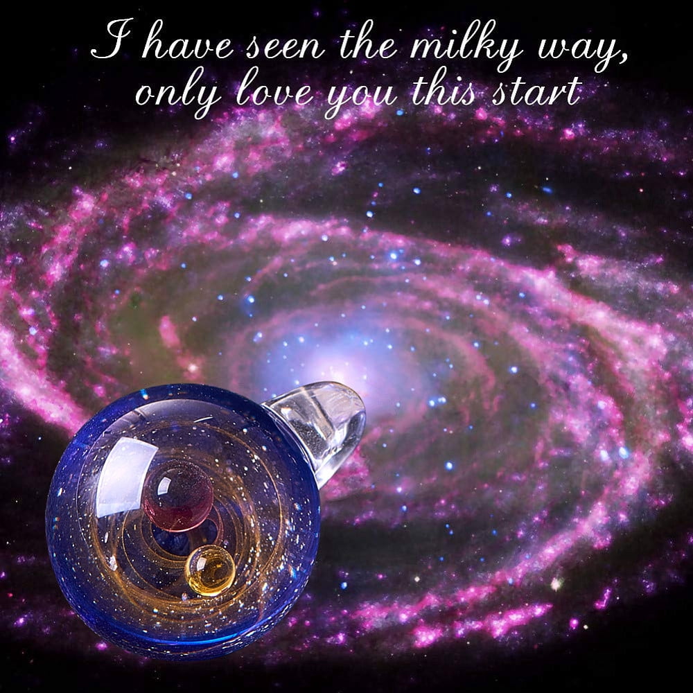 1box Galaxy Universe Ball Necklace Makings with Handmade Lampwork Pendants Waxed Cowhide Leather Cord and Brass Chain