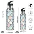 thumbnail image 2 of Yayeee 20oz Double Wall Stainless Steel Water Bottle with Flip Straw, Light Blue Shimmering Pattern, 2 of 7
