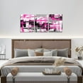 thumbnail image 4 of Hieng Pink Grey Canvas Wall Art for Living Room Modern Stripes Decor Abstract Office Painting Pictures Artwork for Room Posters （Only canvas）, 4 of 6