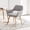 GreY, variant on Desk Chair No Wheels Vanity Chair Comfy Accent Chair for Living Dining Room Bedroom Home Office Mid Century Modern Upholstered Armchair Sofa Chair (Blue, 1)