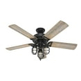 thumbnail image 2 of Hunter - Starklake Indoor/Outdoor Ceiling Fan With Light, 52-inch, Natural Black Iron, Casual-style, 3-speed WhisperWind Motor, 50409, for Porches, Bathrooms, 2 of 13