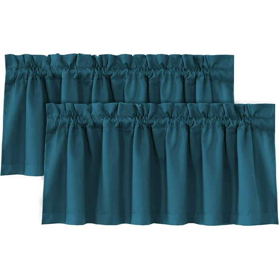 Blackout Curtain Valances for Kitchen Windows/Bathroom/Living Room/Bedroom Thermal Insulated Rod Pocket Valances for Windows, 2 Pack, 52" x 18"