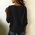 thumbnail image 6 of Women's Wrap Front V Neck Shirt Long Sleeve Lightweight Textured Blouse Loose Fit Versatile Casual Work Layering Tops Trendy Outfit Black, 6 of 9