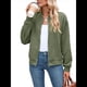 thumbnail image 3 of Chaqueta Informal de Mujer con Cuello Alto y Cremallera, Ideal para Otoño. Conjuntos con Bolsillos. Verde L, 3 of 10
