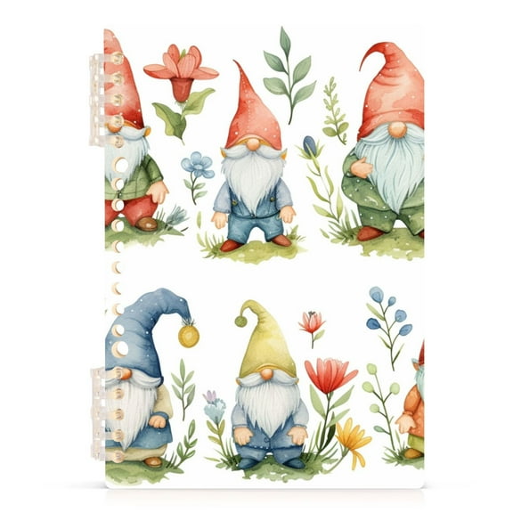 Gnomes and Leaves Spiral Journal Notebook College Ruled Notebook 8.3" x 5.7" A5 Lined Thick Paper Page