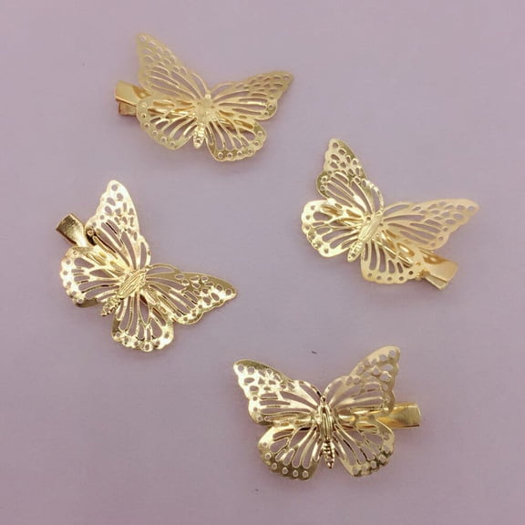 LEORX Hair Barrettes for Women Ladies 6Pcs Golden Alloy Hair Pin for Wedding and Evening Party