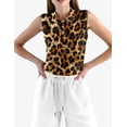 thumbnail image 2 of Leopard Sleeveless Golf Shirts For Women Moisture Wicking Sports V-Neck Polo Lightweight Quick Dry Womens Tank Tops S, 2 of 9