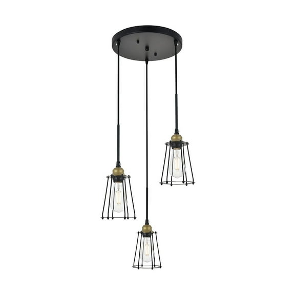 Modern Home Decorative Bright Ceiling Auspice 3 Light Brass and Black Pendant