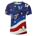 thumbnail image 5 of USA Flag 4th of July Independence Day American Flag Men Shirts Plus Size Summer Deals Crew Neck Big and Tall Pullover Blouse Shirts for Men, 5 of 5