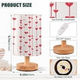 thumbnail image 3 of Small Table Lamp LED Bedside Nightstand Lamps with Fabric Shade Decor Desk Lamp for Living Room Bedroom Office Vertical Stripes Of Hearts, 3 of 7