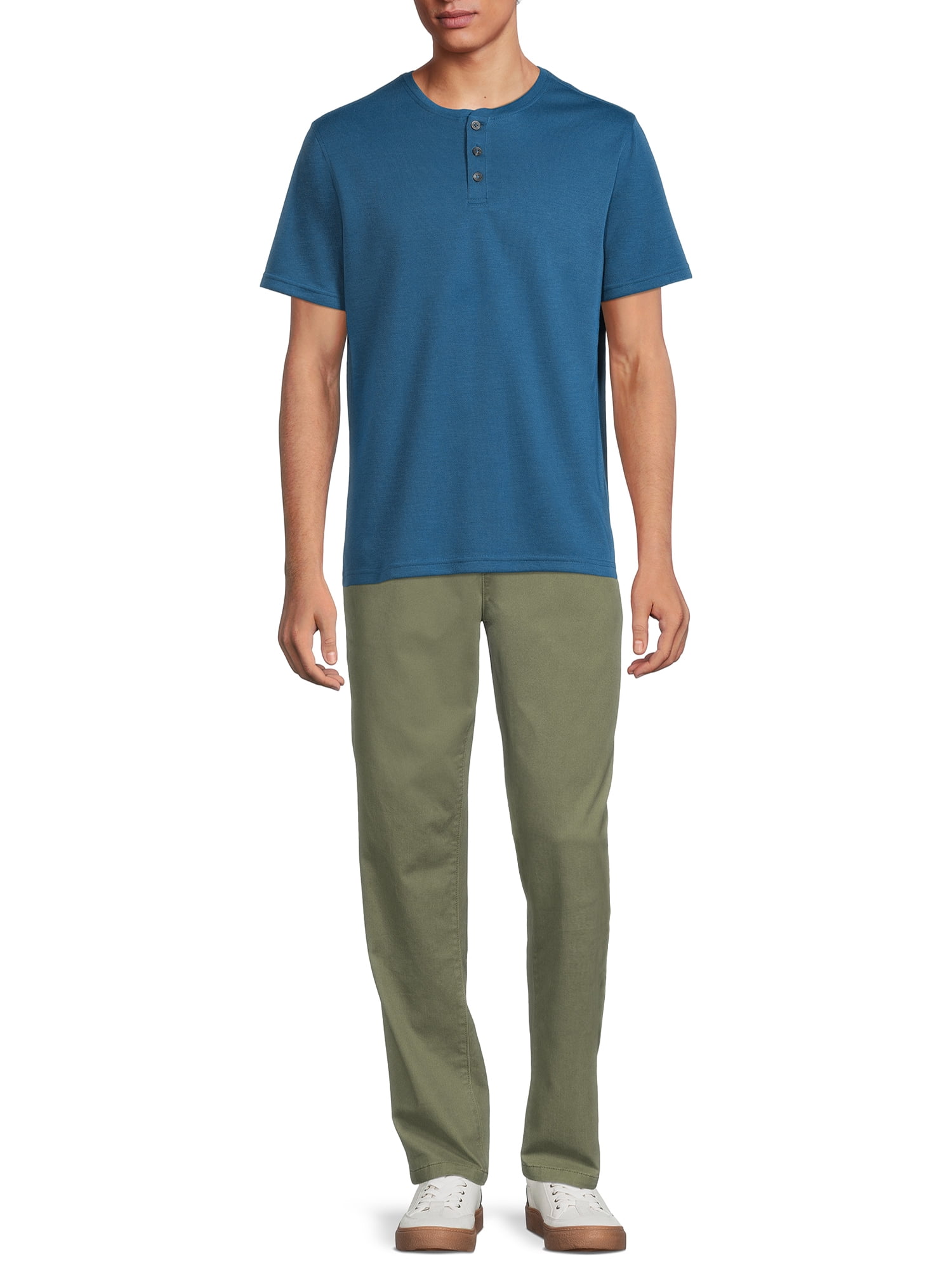 George Men's Henley Tee with Short Sleeves, 2-Pack