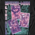 thumbnail image 3 of Marvel Comics Retro Women's Spider-Man and Hulk Action Panels T-Shirt (Black, S-XXL), 3 of 4