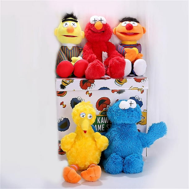 Trendy Kaws Uniqlo Co-branded With The Same Sesame Street Doll Elmo Plush  Toy Set